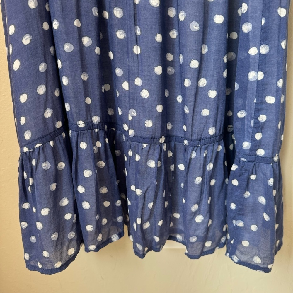 NWT BELLA DAHL Polka Dot Print Shirred Halter Dress In Navy Size Small - Picture 11 of 16
